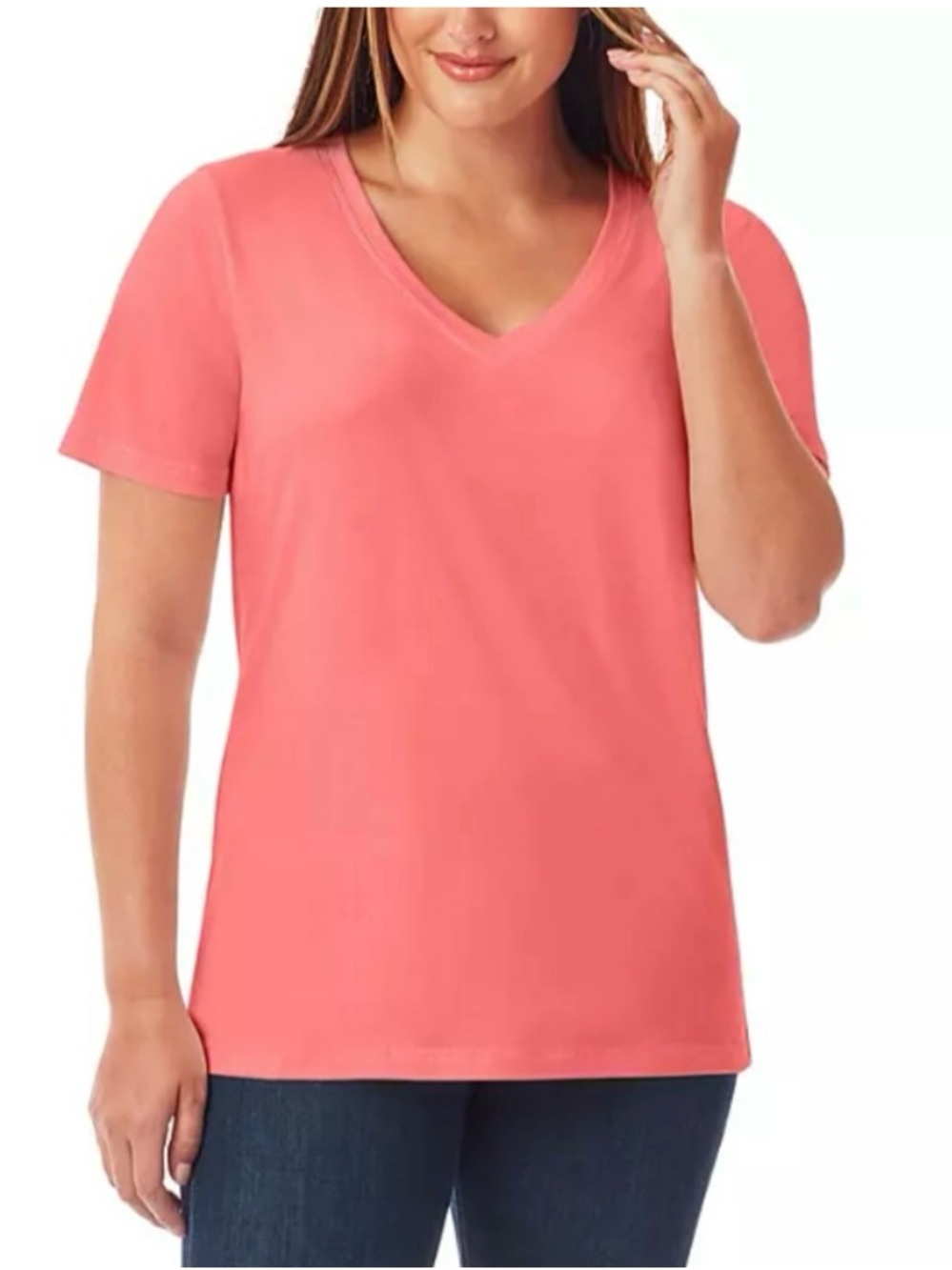 Soft Coral V-Neck Women’s Tee